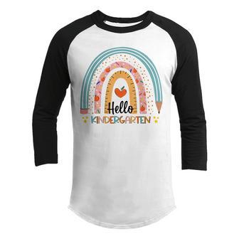 Back To School Hello Kindergarten Squad Teachers Women Kids Youth Raglan Shirt - Thegiftio UK