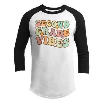 Back To School Second Grade Vibes Retro Teacher Women Kids Youth Raglan Shirt - Thegiftio UK