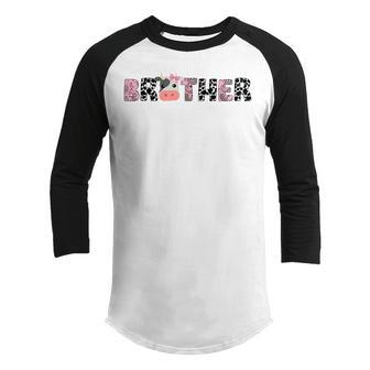 Brother Of The Birthday For Boy Cow Farm Birthday Cow Youth Raglan Shirt - Thegiftio UK