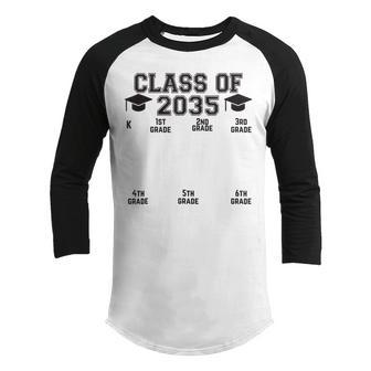 Class Of 2035 School Year Grow With Me K 12 Handprint Youth Raglan Shirt - Thegiftio UK