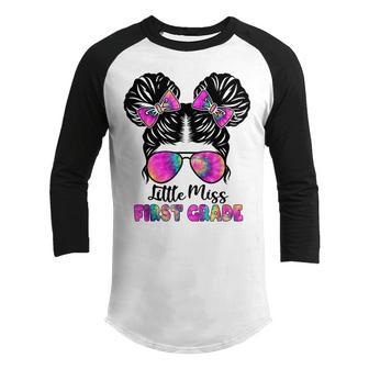 Cute Little Miss 1St Grade Back To School Outfits For Girls Youth Raglan Shirt - Thegiftio UK
