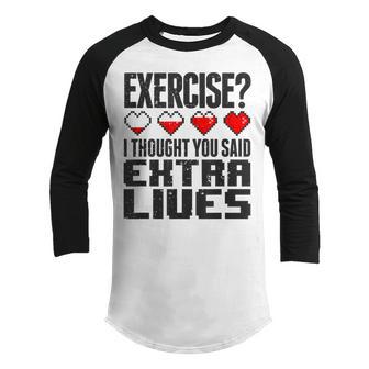 Extra Lives Funny Video Game Controller Retro Gamer Boys V17 Youth Raglan Shirt - Thegiftio UK