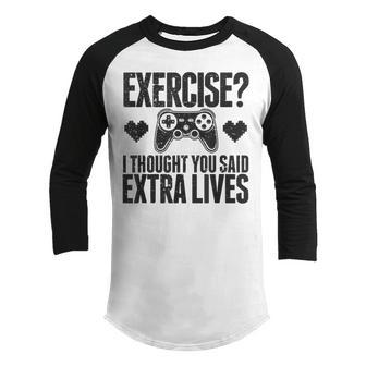 Extra Lives Funny Video Game Controller Retro Gamer Boys V18 Youth Raglan Shirt - Thegiftio UK