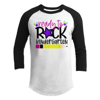 First Day Of Kindergarten Ready To Rock Kindergarten V2 Youth Raglan Shirt - Thegiftio UK