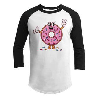 Funny Donut Toddler Boys Kids Girls Donut Sprinkles Youth Raglan Shirt - Thegiftio UK