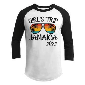 Girls Trip Jamaica 2022 Sunglasses Summer Vacation Youth Raglan Shirt - Thegiftio UK