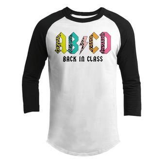 Haft Leopard Abcd Back In Class Teacher Back To School Youth Raglan Shirt - Thegiftio UK