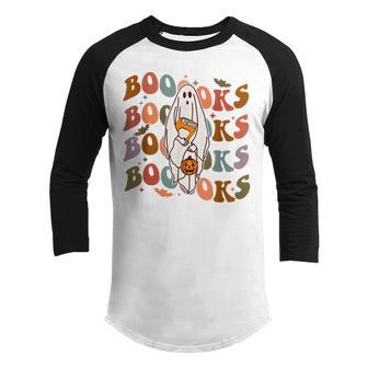 Halloween Booooks Cute Ghost Boo Reading Books Adults Kids V2 Youth Raglan Shirt - Thegiftio UK