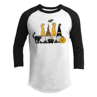 Halloween Gnomes Cute Autumn Pumpkin Fall Holiday Women Girl V18 Youth Raglan Shirt - Thegiftio UK