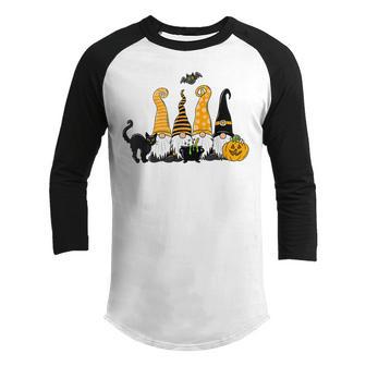 Halloween Gnomes Cute Autumn Pumpkin Fall Holiday Women Girl V19 Youth Raglan Shirt - Thegiftio UK