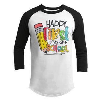Happy First Day Of School Funny Teacher & Student Youth Raglan Shirt - Thegiftio UK
