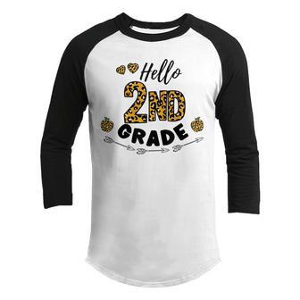 Hello 2Nd Grade Leopard 2Nd Grade Back To School Youth Raglan Shirt - Thegiftio UK