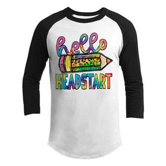 Hello Headstart Pencil Tie Dye Funny Back To School Youth Raglan Shirt - Thegiftio UK