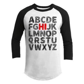 Hi Alphabet Funny Back To School Pre K Kindergarten Teachers V2 Youth Raglan Shirt - Thegiftio UK