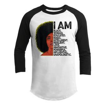I Am Black Woman Educated Black History Month Black Girl Youth Raglan Shirt - Thegiftio UK
