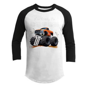Im Ready To Crush 7 Monster Truck 7Th Birthday Gift Boys Youth Raglan Shirt - Thegiftio UK