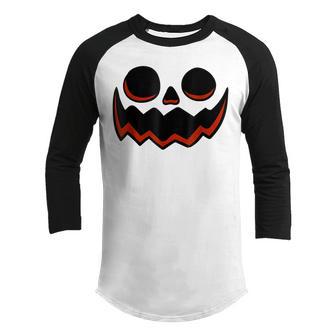 Jack O Lantern Pumpkin Kids Boys Halloween Costume Youth Raglan Shirt - Thegiftio UK