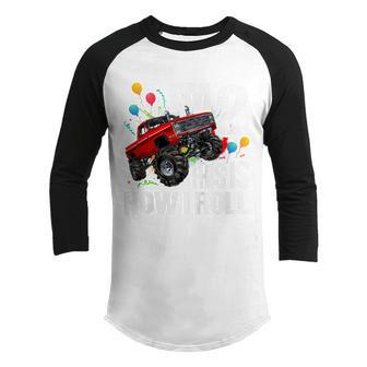 Kids 2 Year Old For 2Nd Birthday Boys Toolder Im 2 Monster Truck Youth Raglan Shirt - Thegiftio UK