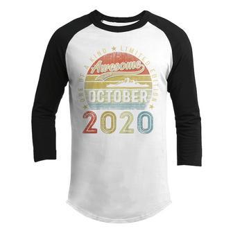 Kids 2 Year Old Gift Awesome Since October 2020 2Nd Birthday Youth Raglan Shirt - Thegiftio UK