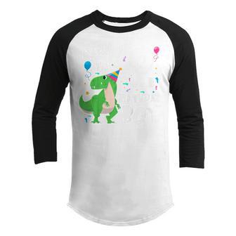 Kids 2Nd Birthday Boy Dino T Rex Gift Dinosaur 2 Year Old Toddler Youth Raglan Shirt - Thegiftio UK