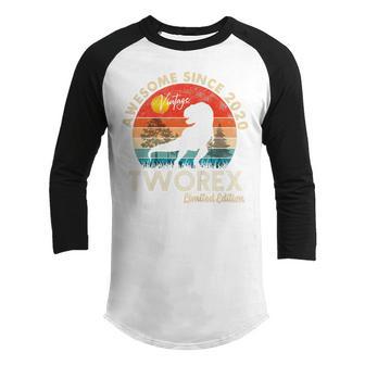 Kids 2Nd Birthday Boy Dinosaur T-Rex 2 Years Old Awesome 2020 Youth Raglan Shirt - Thegiftio UK