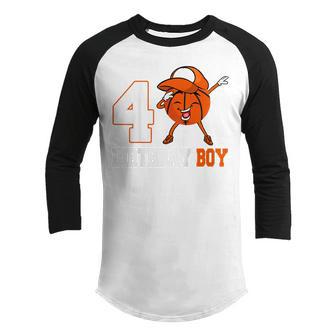 Kids 3 Year Old Gifts Dabbing Basketball 3Rd Birthday Boy Ns Youth Raglan Shirt - Thegiftio UK