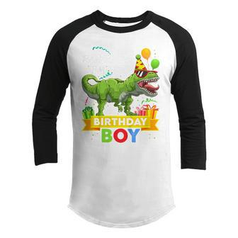 Kids 5 Birthday Boy 5 Year Old Dinosaur T Rex 5Th Birthday Gifts Youth Raglan Shirt - Thegiftio UK
