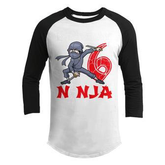Kids 6 Year Old Gifts 6Th Birthday Ninja Funny For Boy Party Youth Raglan Shirt - Thegiftio UK