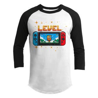 Kids 6 Year Old Level 6 Birthday Gifts Boy Video Games Gaming Youth Raglan Shirt - Thegiftio UK