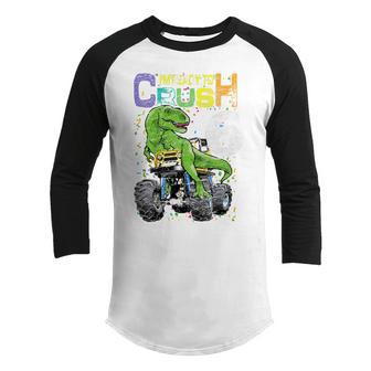 Kids 6 Years Old Im Ready To Crush 6 T Rex Dinosaur 6Th Birthday Youth Raglan Shirt - Thegiftio UK