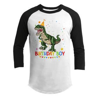 Kids 7 Birthday Boy Kids 7 Year Old 7Th Birthday Dinosaur T Rex Youth Raglan Shirt - Thegiftio UK