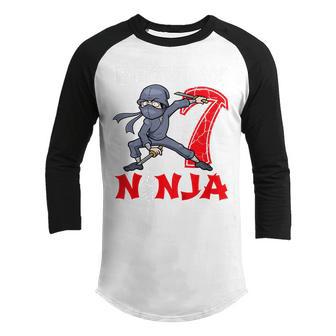 Kids 7 Year Old Gifts 7Th Birthday Ninja Funny For Boy Party Youth Raglan Shirt - Thegiftio UK