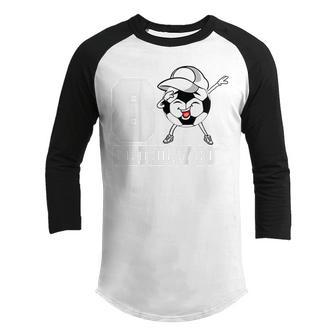 Kids 7 Year Old Gifts Dabbing Soccer 7Th Birthday Boy Ns Youth Raglan Shirt - Thegiftio UK