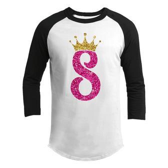 Kids 8 Year Old Gifts 8Th Birthday Girl Golden Crown Party Youth Raglan Shirt - Thegiftio UK