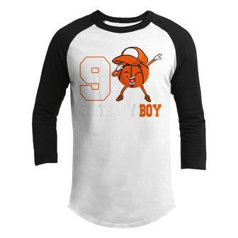 Kids 8 Year Old Gifts Dabbing Basketball 8Th Birthday Boy Ns Youth Raglan Shirt - Thegiftio UK