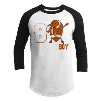 Kids 8 Year Old Gifts Dabbing Football 8Th Birthday Boy Ns Youth Raglan Shirt - Thegiftio UK