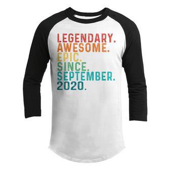 Kids Awesome Since September 2020 2Nd Birthday Gift 2 Years Old V2 Youth Raglan Shirt - Thegiftio UK
