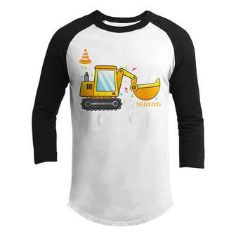 Kids Construction Truck 3Rd Birthday Boy 3 Three Excavator Digger V2 Youth Raglan Shirt - Thegiftio UK