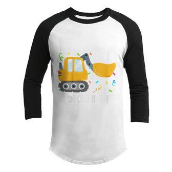 Kids Construction Truck 3Rd Birthday Boy 3 Three Excavator Digger Youth Raglan Shirt - Thegiftio UK