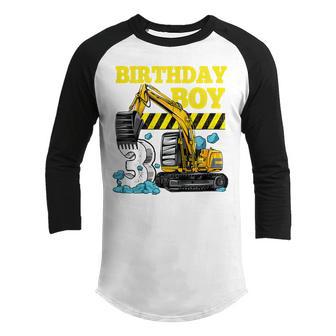 Kids Construction Truck 3Rd Birthday T Boy 3 Year Old Gifts Youth Raglan Shirt - Thegiftio UK