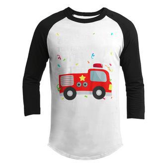 Kids Fire Truck 2Nd Birthday Toddler Boy Firefighter 2 Year Old Youth Raglan Shirt - Thegiftio UK
