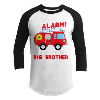 Kids Im Going To Be A Big Brother Firetruck Baby Reveal Youth Raglan Shirt - Thegiftio UK