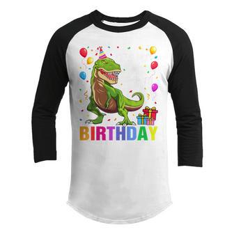 Kids Its My 4Th Birthday Happy 4 Year T-Rex Youth Raglan Shirt - Thegiftio UK