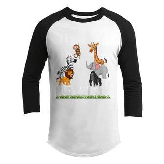 Kids Its My 4Th Birthday Zoo Jungle Safari 4 Years Old Animals Youth Raglan Shirt - Thegiftio UK