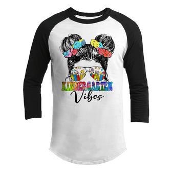 Kids Kindergarten Vibes - Kindergarten Team Retro 1St Day Of Youth Raglan Shirt - Thegiftio UK