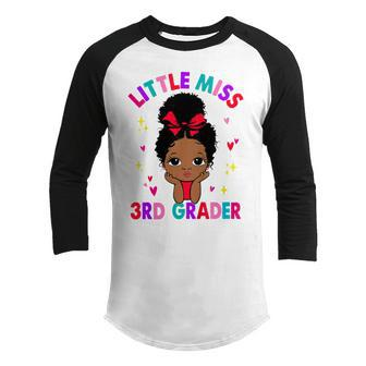 Kids Little Miss 3Rd Grader Black Girl Back To School 3Rd Grade  Youth Raglan Shirt