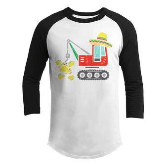 Kids Mexican Crane Tacos Boys Cinco De Mayo Fiesta Kids Toddler Youth Raglan Shirt - Thegiftio UK