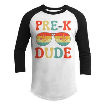 Kids Pre-K Dude Back To School First Day Of School Retro Youth Raglan Shirt - Thegiftio UK