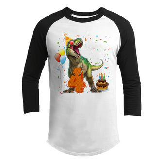 Kids Rawr Im 3 3Rd Birthday Dinosaur T Rex 3 Year Old Gift Boys Youth Raglan Shirt - Thegiftio UK