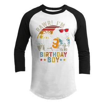 Kids Rawr Im 9Th Birthday Boy Gifts T Rex Dinosaur 9 Years Old Youth Raglan Shirt - Thegiftio UK